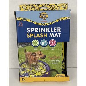 Banana Boat Sprinkler Dog Splash Mat Small-Medium Breeds 39 in Hose Compatible